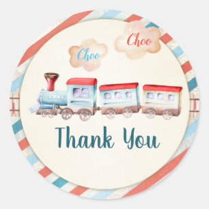 Chugga Choo Boy Birthday Favour Tags Train Red Blu