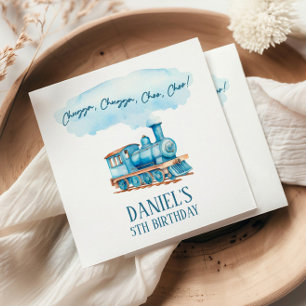Chugga Choo Choo Vintage Train Birthday Party Napkin