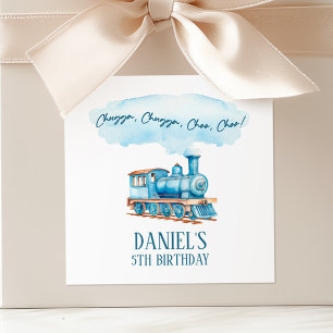 Chugga Choo Choo Vintage Train Birthday Party Square Sticker