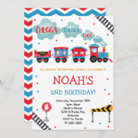 Chugga Chugga Choo Choo Train Birthday Invitation