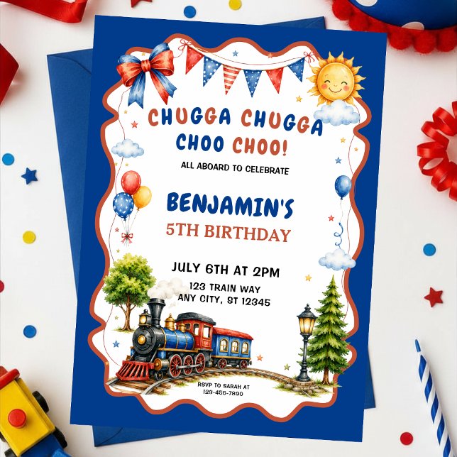 Chugga Chugga Choo Choo Train Birthday Party Invitation (Creator Uploaded)