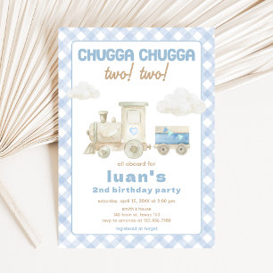 Chugga Chugga Train Birthday  Invitation