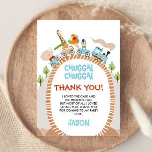 Chugga Chugga Train Birthday Thank You Card