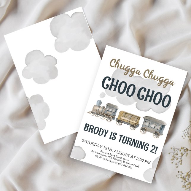 Chugga Chugga Two Two 2nd Birthday Invitation (Creator Uploaded)