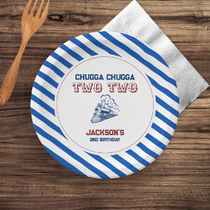 Chugga Chugga Two Two 2nd birthday train Paper Plate