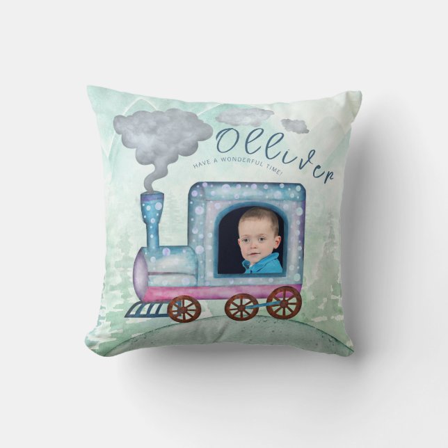 Chugga Chugga two two Boys Train photo Cushion (Front)