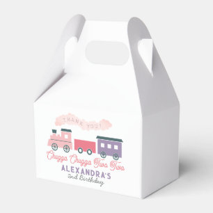 Chugga Chugga Two Two Train Pink Girl 2nd Birthday Favour Box