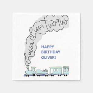 Chugga Chugga Two Two Train Second Birthday Party  Napkin