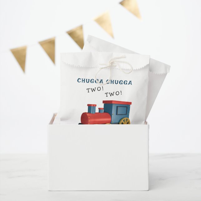 Chugga Two Two Train Second Birthday Favour Bags (Party)