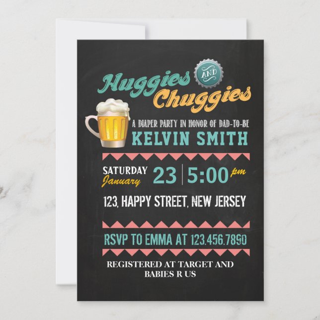Chuggies & Huggies Baby Shower Invitation (Front)