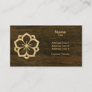 Chuinyaekikyo Japanese Kamon Cherry Blossom Wood Business Card