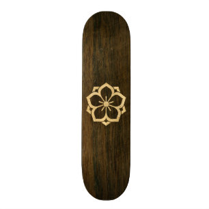 Chuinyaekikyo Japanese Kamon Cherry Blossom Wood Skateboard