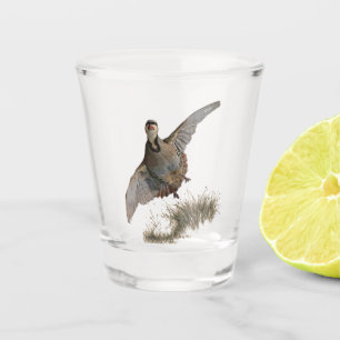 Chukar Partridge ,Art Shot Glass