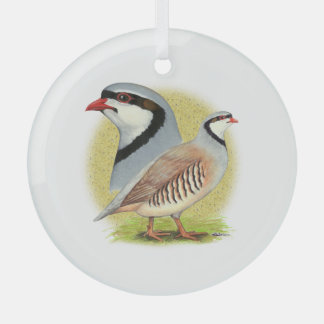 Chukar Partridge Combo Glass Tree Decoration