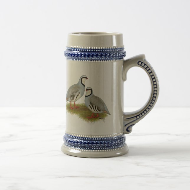 Chukar Partridge Pair Beer Stein (Right)