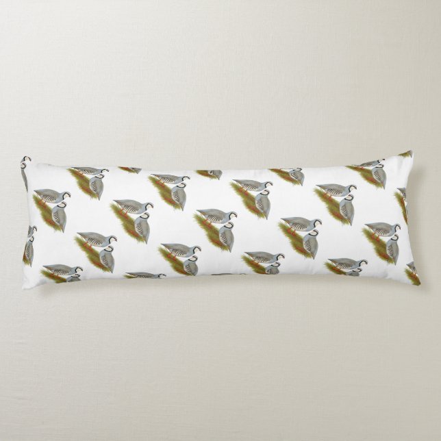 Chukar Partridge Pair Body Cushion (Back)