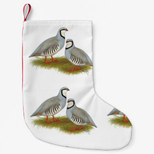 Chukar Partridge Pair Small Christmas Stocking