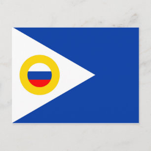 chukotka flag russia country republic region postcard