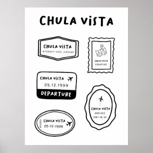 Chula Vista - Travel Stamp Collection Poster