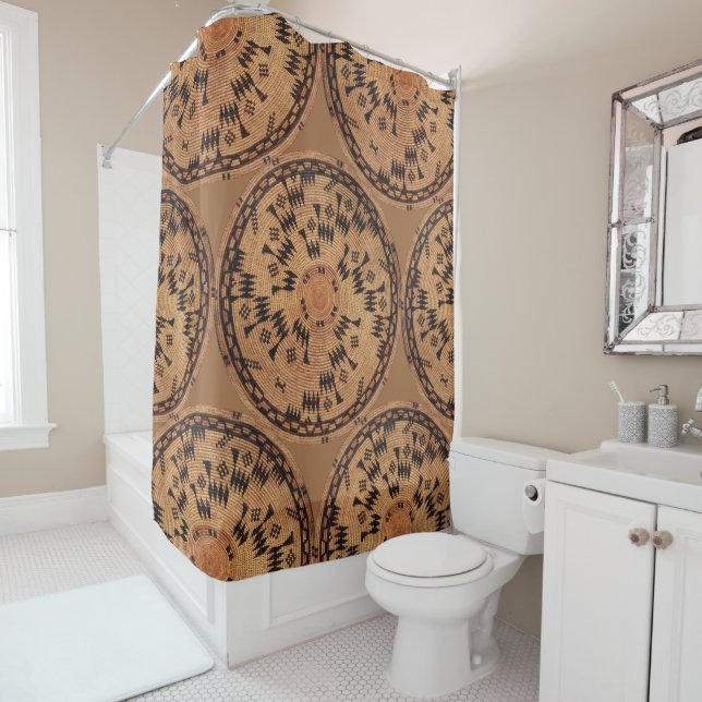 Chumash Native American Art Shower Curtain (In Situ)