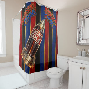 Chums rocket ship cola/rocket bathroom/ shower curtain