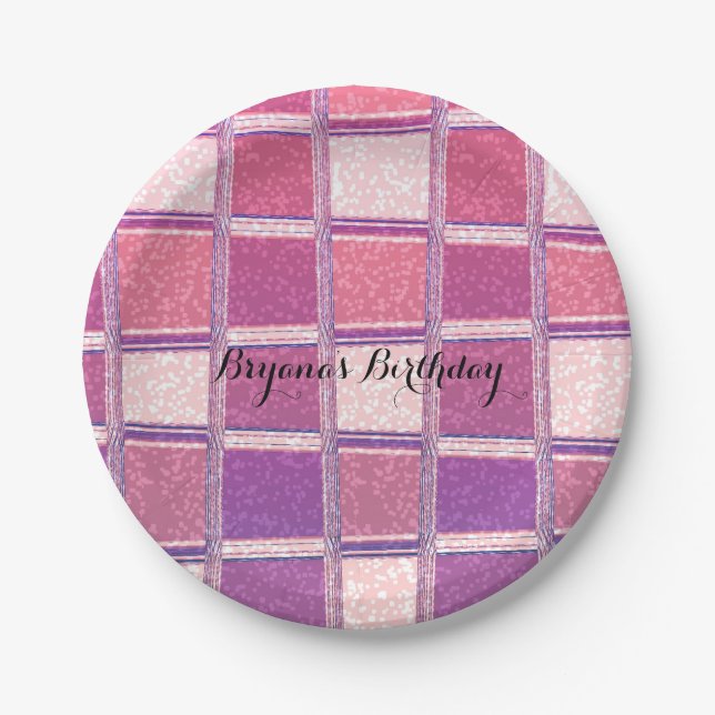 Chunky Chic Faux Glitter Squares Party Plates (Front)