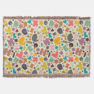 Chunky Letters Design Throw Blanket