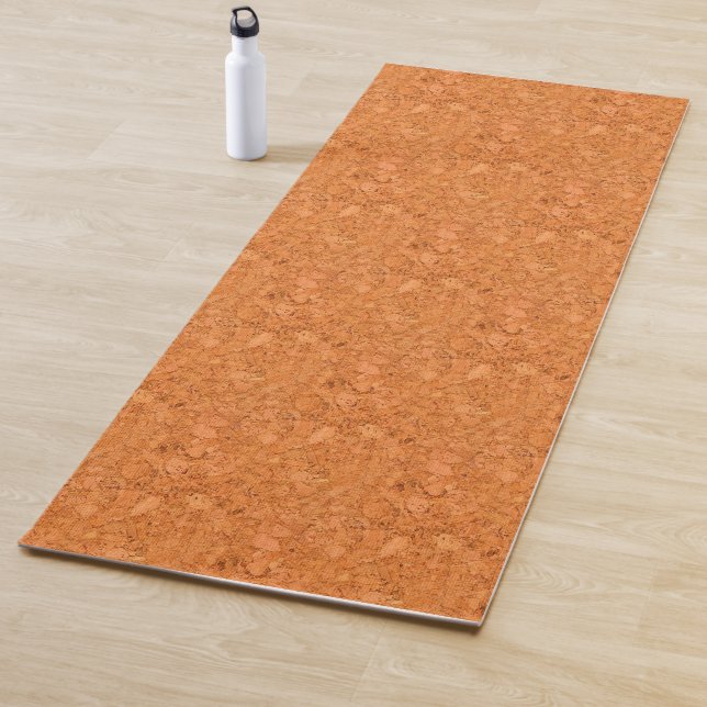 Chunky Natural Cork Wood Grain Look Yoga Mat (In Situ)