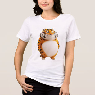 Chunky Orange Tiger Tee   Cute Round Zodiac Tiger 