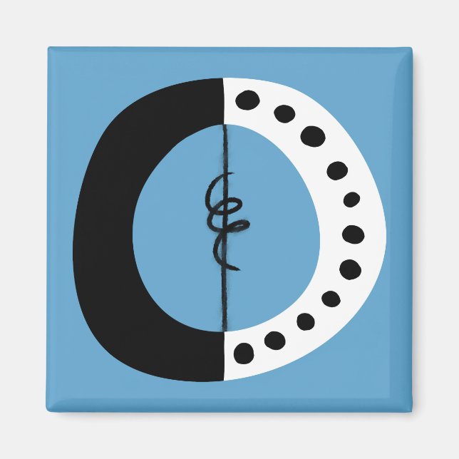 Chunky Ring Black White Blue Refrigerator Magnet (Front)
