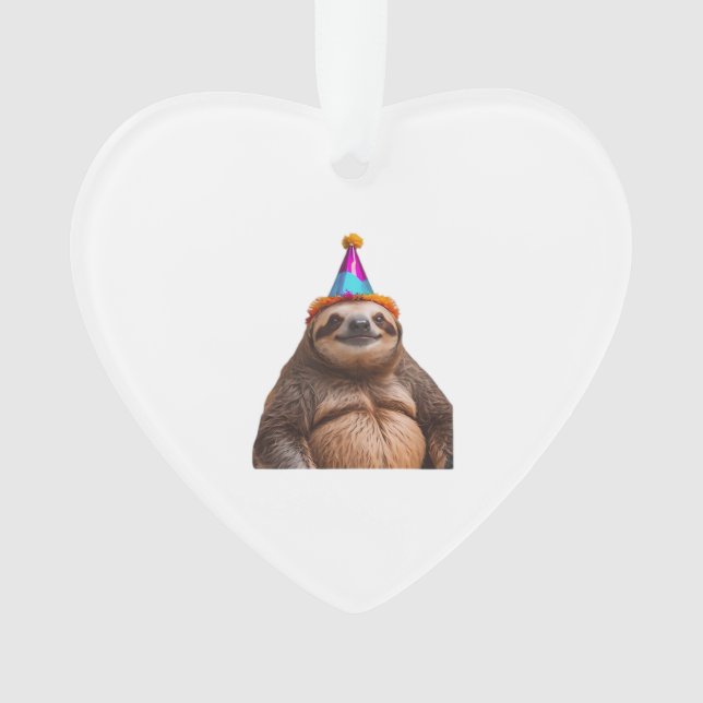 Chunky Sloth birthday party hat gift funny meme pr Ornament (Front)