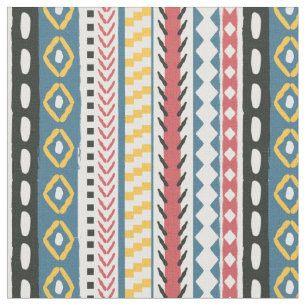 Chunky Tribal Stripe,Colourful Boho Print Fabric