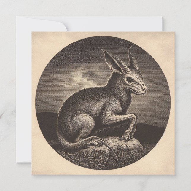 Chupacabra Antique Illustration Horror Card (Front)