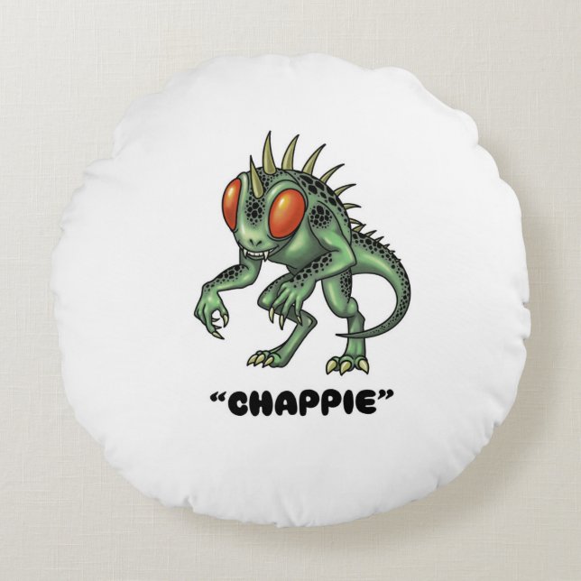 Chupacabra “Chappie” Cryptid  Round Cushion (Front)