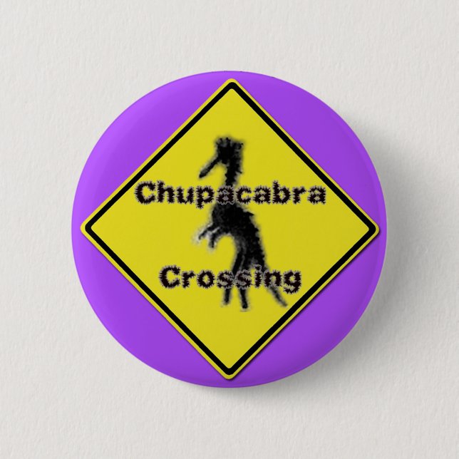 Chupacabra Crossing purple button (Front)