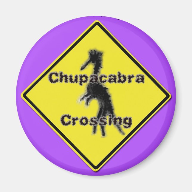 Chupacabra Crossing purple magnet (Front)