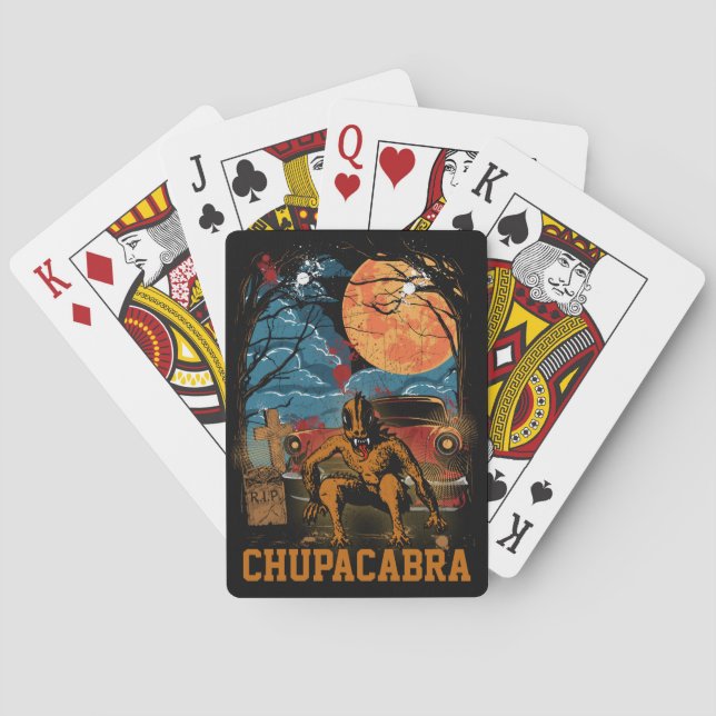 Chupacabra Cryptid Creature Customisable Text Playing Cards (Back)