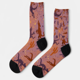 Chupacabra Desert Cryptid Pattern Crew Socks