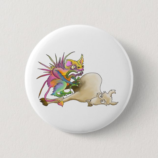 Chupacabra (Goat-sucker) 6 Cm Round Badge (Front)