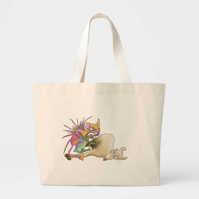 Chupacabra (Goat-sucker) Large Tote Bag (Front)