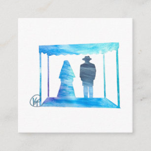 Chupah Jewish Wedding Canopy Art Enclosure Card