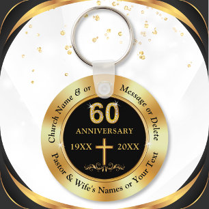 Church 60th Anniversary or 60th Anniversary Favors Key Ring