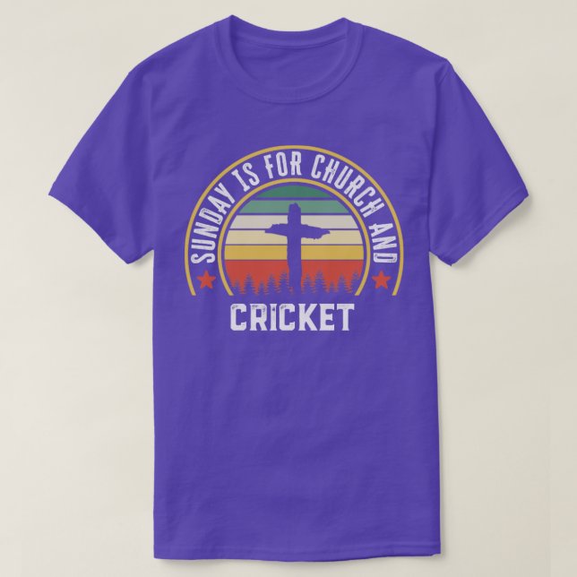Church and Cricket Funny Christian Faith Gift  T-Shirt (Design Front)
