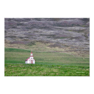 church and mountain--Northwest Iceland Photo Print