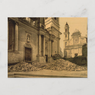 Church and Rubble, Sanremo, Liguria, Italy Postcard