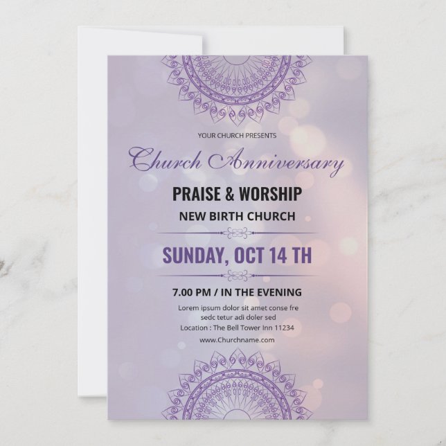 Church Anniversary Invitation Flyer Template (Front)