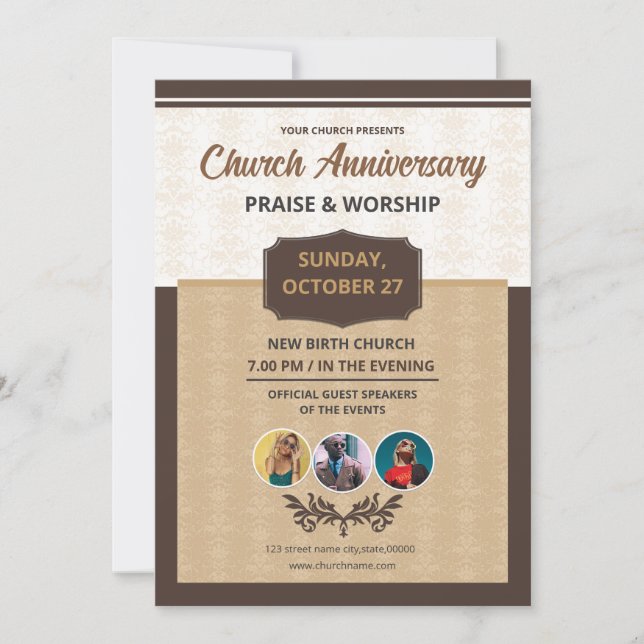 Church Anniversary Invitation Flyer Template (Front)