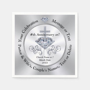 Church Anniversary Napkins, Pastor Appreciation, Napkin