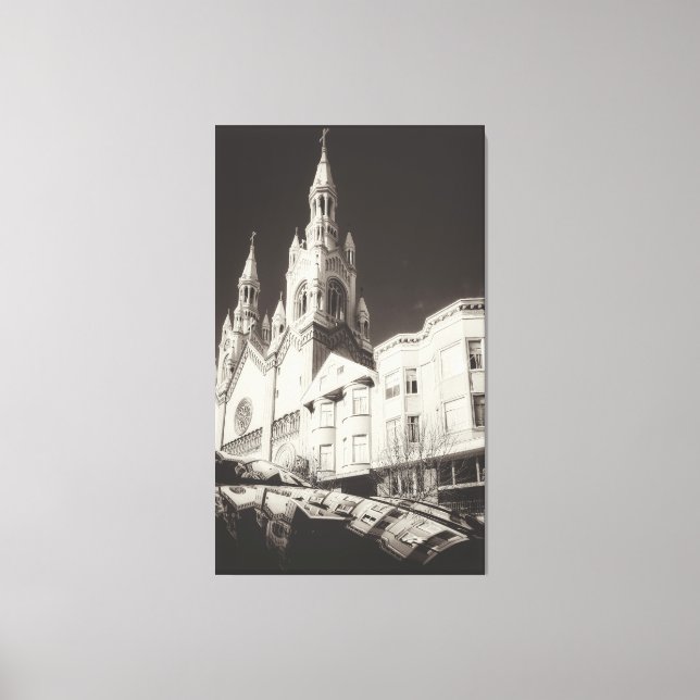 Church Architecture in Black and White Canvas Print (Front)