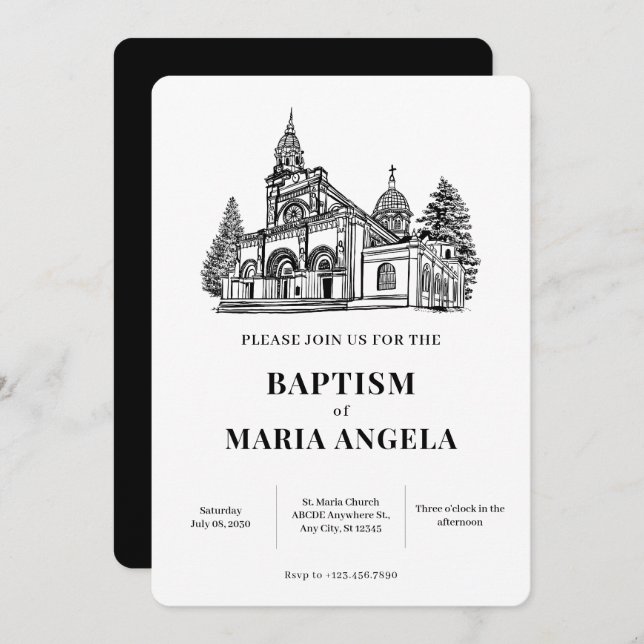 Church art minimalist  invitation (Front/Back)